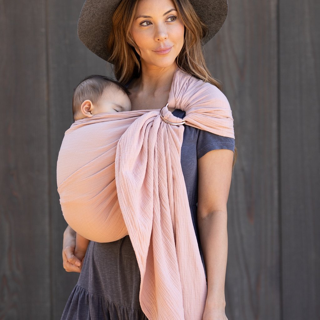 MOBY Ring Sling - Double Gauze - Rose