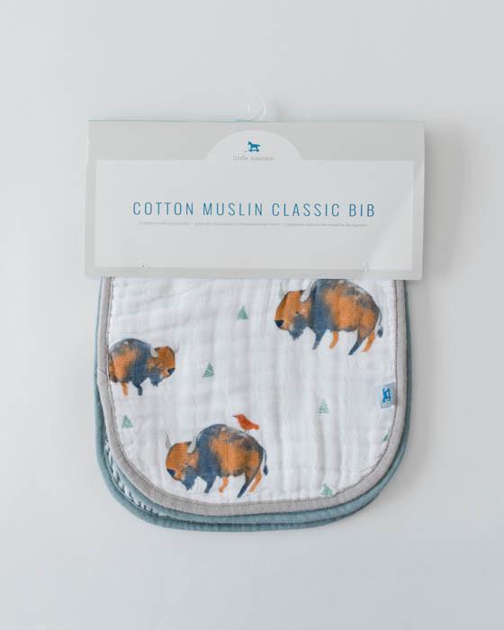 Little Unicorn Cotton Muslin Classic Adjustable Bib 3 pack - Bison