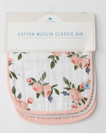 Little Unicorn Cotton Muslin Classic Adjustable Bib 3 pack - Watercolor Roses