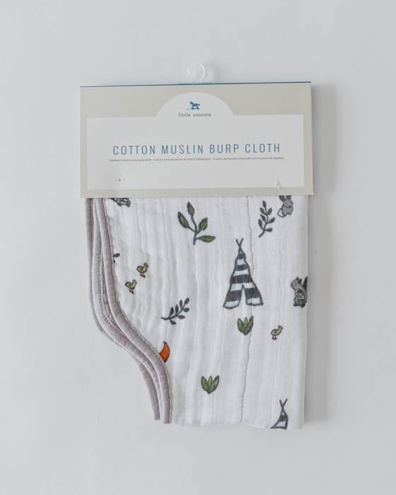 Little Unicorn Cotton Muslin Burp Cloth - Forest Friends