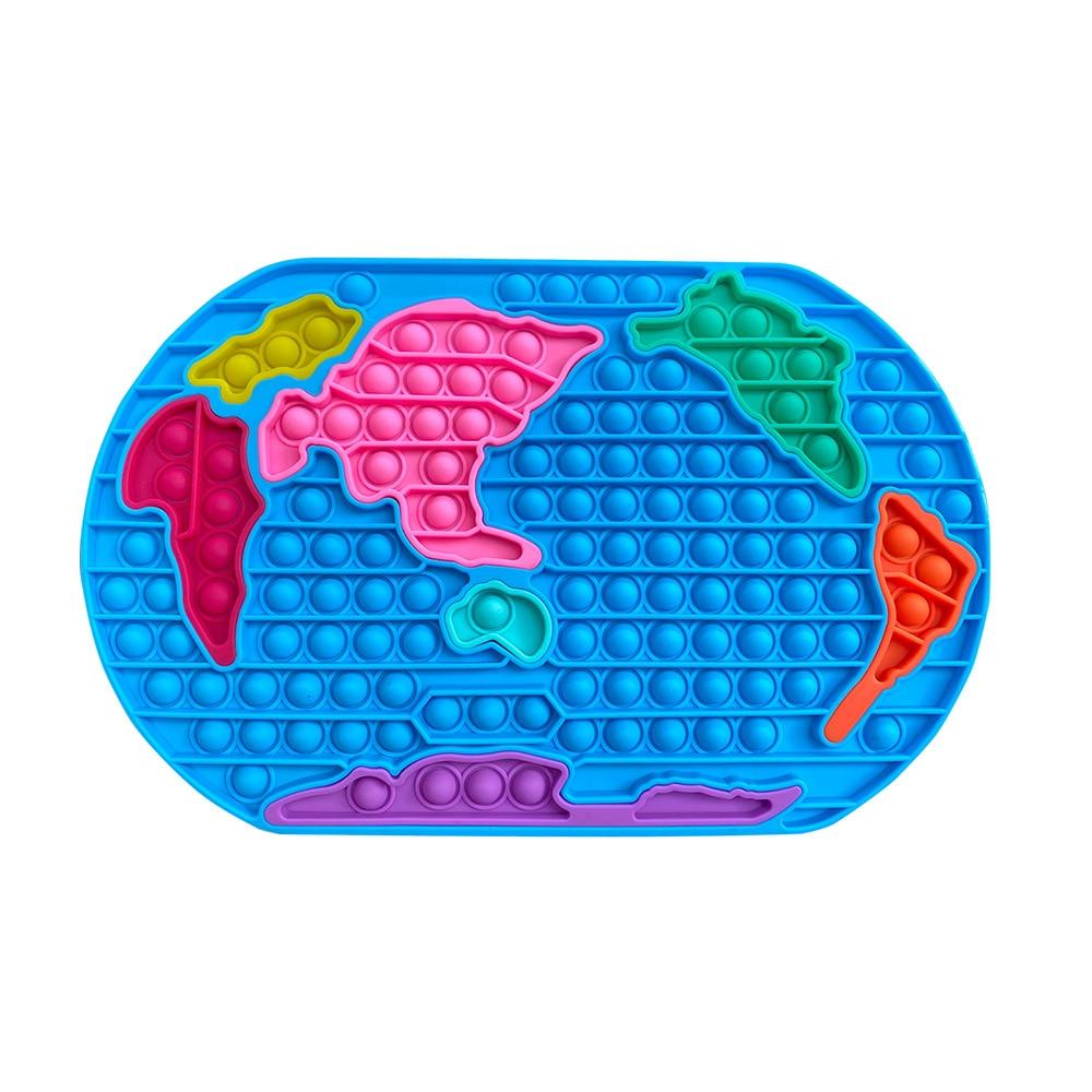 World Map Puzzle Pop It Fidget Toy