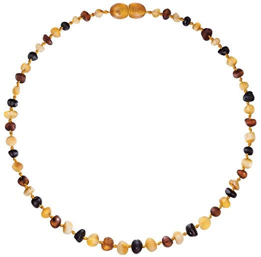 Unpolished Multi Color Amber Teething Necklace 12.5"