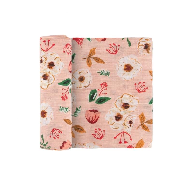 Vintage Floral Cotton Muslin Swaddle Blanket