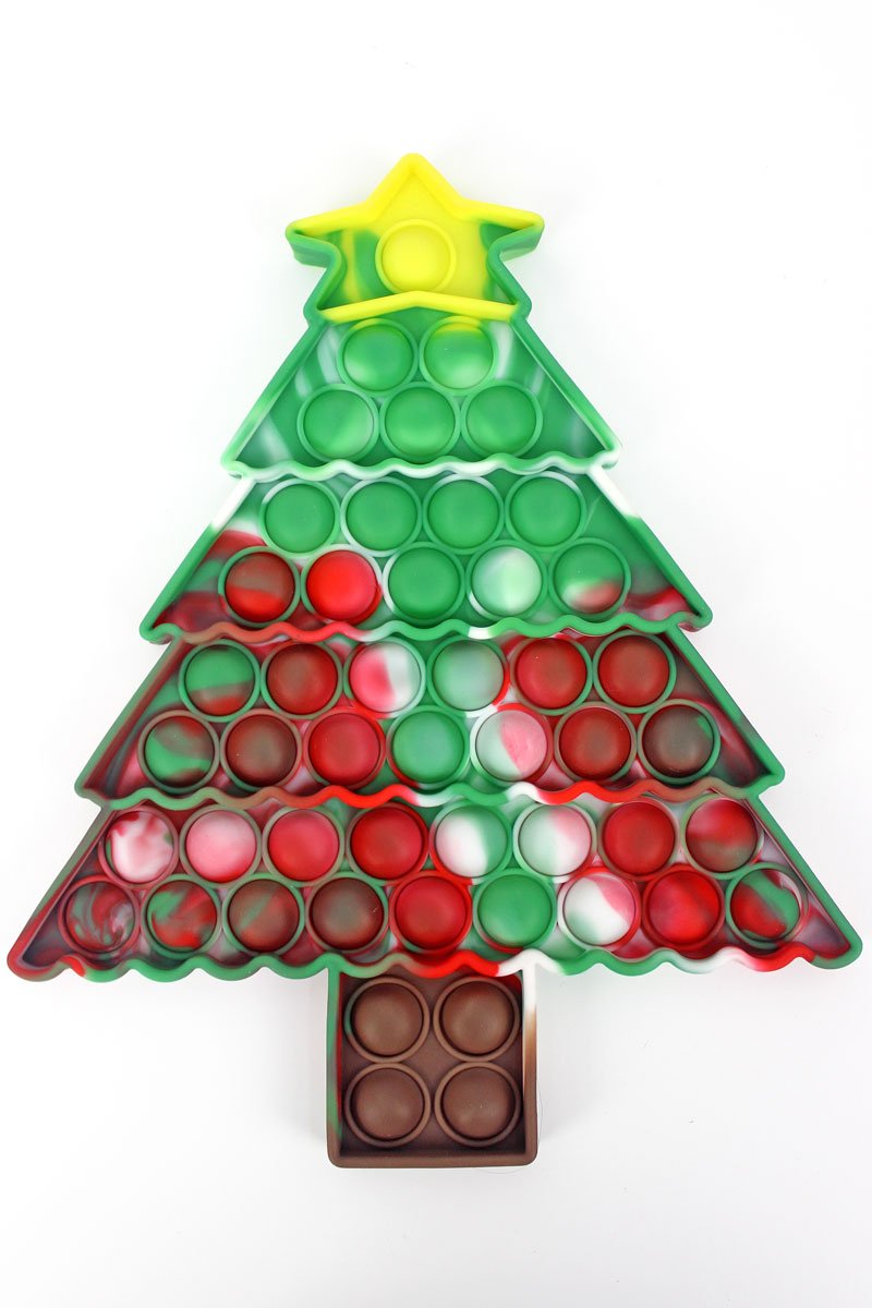 Marbled Christmas Tree Pop-It Bubble Fidget Toy