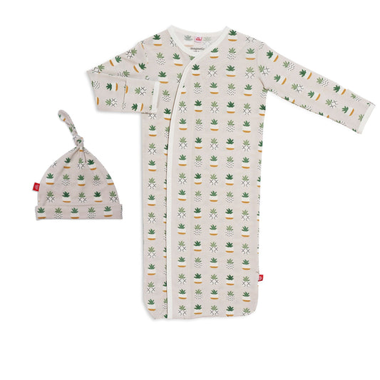 You Had Me At Aloe Modal Magnetic Sack Gown & Hat Set